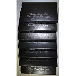 1992-1998 U.S. SILVER PROOF SETS ORIG PACKAGING