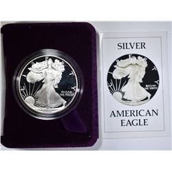 1986-S PROOF AMERICAN SILVER EAGLE IN ORIG BOX/COA