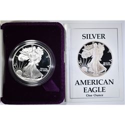 1988-S PROOF AMERICAN SILVER EAGLE IN ORIG BOX/COA