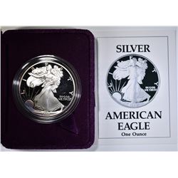 1990-S PROOF AMERICAN SILVER EAGLE IN ORIG BOX/COA