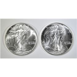 2-BU 1986 AMERICAN SILVER EAGLES