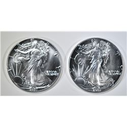 2-BU 1987 AMERICAN SILVER EAGLES