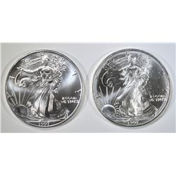 2-BU 1997 AMERICAN SILVER EAGLES