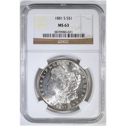 1881-S MORGAN DOLLAR  NGC MS-63