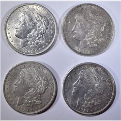 LOT OF 4 MORGAN DOLLARS   XF+-AU