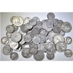 $10.00 FACE VALUE 90% SILVER- QTRS & DIMES