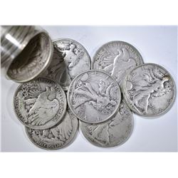 ROLL OF 90% SILVER WALKING LIBERTY HALVES
