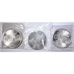 3- 1oz  .999 SILVER WORLD TRADE COMMERCE ROUNDS