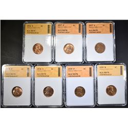 LOT OF 7 LINCOLN WHEAT CENTS SGS PERFECT GEMS