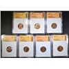 Image 1 : LOT OF 7 LINCOLN WHEAT CENTS SGS PERFECT GEMS