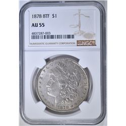 1878 8TF MORGAN DOLLAR  NGC AU-55