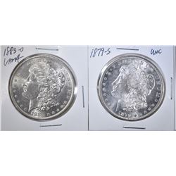 1879-S & 1883-O CH BU MORGAN DOLLARS
