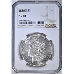 1886-S MORGAN DOLLAR  NGC AU-55