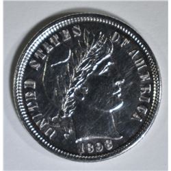 1898 BARBER DIME  BU