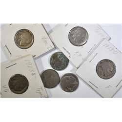 BUFFALO NICKELS; 1913-P, D, & S T1 AND 1913 T2 AND