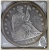 Image 1 : 1842  SEATED DOLLAR, VG CLEANED