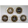 Image 1 : 5 LIMITED EDITION $10 SILVER GAMING TOKENS