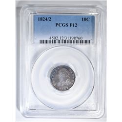 1824/2 BUST DIME  PCGS F-12