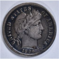 1896 BARBER DIME FINE
