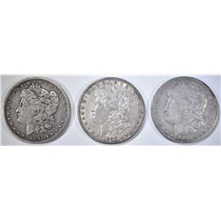 1887-O, 91-O, 98-O MORGAN DOLLARS CIRC