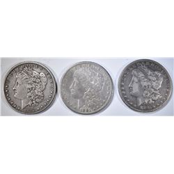 1880, 81-S, 82 MORGAN DOLLARS CIRC