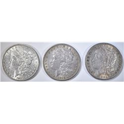 1881, 83, 99-O MORGAN DOLLARS CIRC