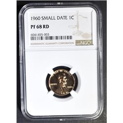 1960 SMALL DATE LINCOLN CENT NGC PF-68 RD