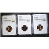Image 1 : 1961, 62, 63 LINCOLN CENTS NGC PF-68 RD