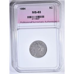 1884 LIBERTY "V" NICKEL, PNA CH BU