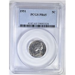 1951 JEFFERSON NICKEL PCGS PR-65