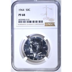 1964 KENNEDY HALF DOLLAR, NGC PF-68