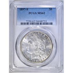 1897-S MORGAN DOLLAR PCGS MS-62