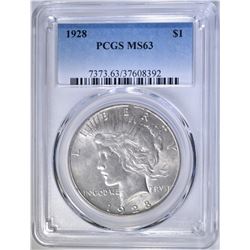 1928 PEACE DOLLAR, PCGS MS-63