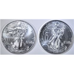 2-1997 BU AMERICAN SILVER EAGLES