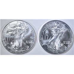 2-BU 1999 AMERICAN SILVWER EAGLES