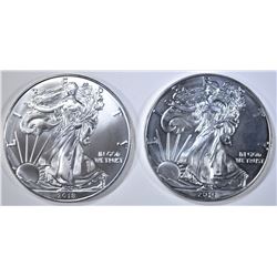 2016 & 18 BU AMERICAN SILVER EAGLES