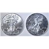 Image 1 : 2016 & 18 BU AMERICAN SILVER EAGLES