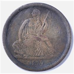 1837 SEATED LIBERTY DIME XF
