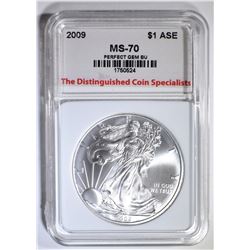 2009 AMERICAN SILVER EAGLE, TDCS PERFECT GEM BU