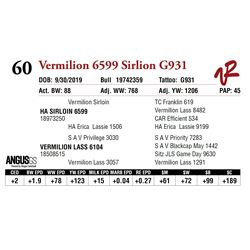 VERMILION 6599 SIRLOIN G931
