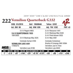 VERMILION QUARTERBAKC G332