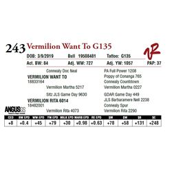 VERMILION WANT TO G135