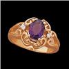 Image 1 : 14k Gold Ring  AMETHYST w DIAMONDS #1226943