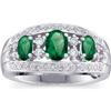 Image 1 : 14k WhiteGold Ring EMERALDS w DIAMONDS #1226953