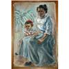 Image 1 : Large Oil Portrait of Black Woman & Child #1227521