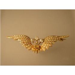Brooch  Pearl  Diamond  14ct. Gold #1237563