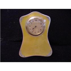 English Guilloche Enamel Sterling Clock #1237580