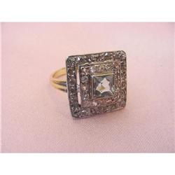 Edwardian Platinum Gold Aquamarine Ring #1237599