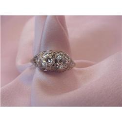 Art Deco Platinum Filigree Diamond Ring #1237600