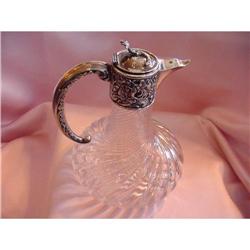 Early French Silver Cut Glass Claret Jug #1237603